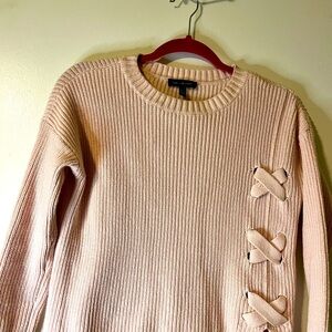 The Limited Pink Box Style Sweater with “X” detail Size Petite X-Small